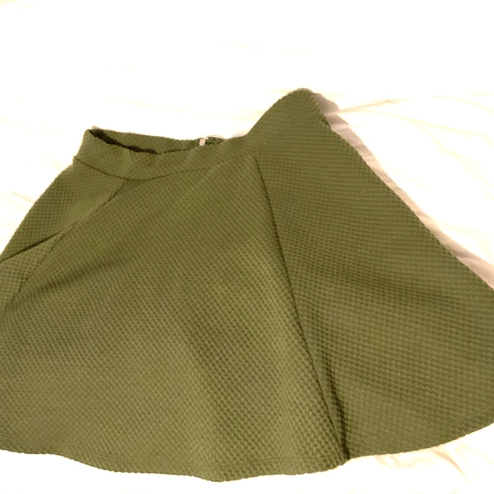 Divided Olive Green Textured Juniors Skirt